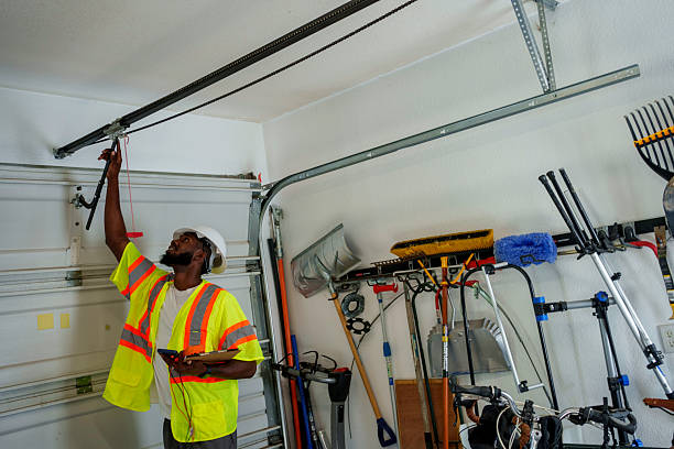 Professional Garage Door Panel Replacement technician working in Richmond Hill, GA